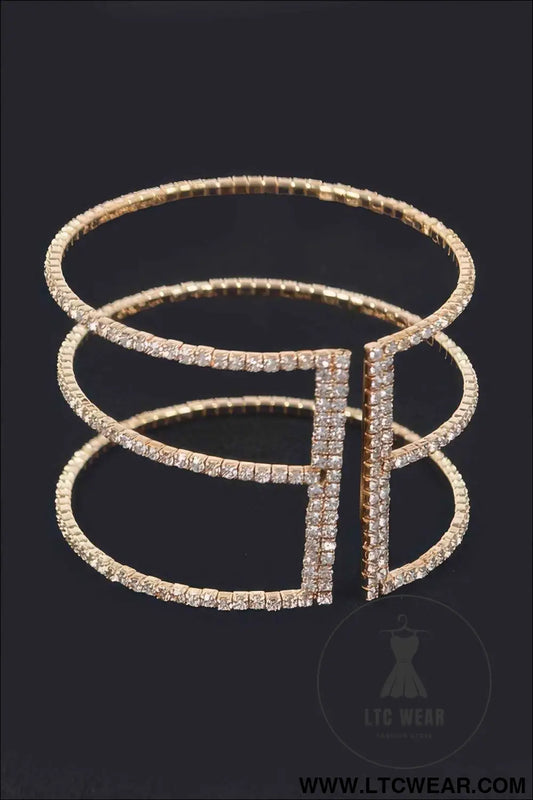 Start A Trend Sparkly Rhinestone Open Bracelet