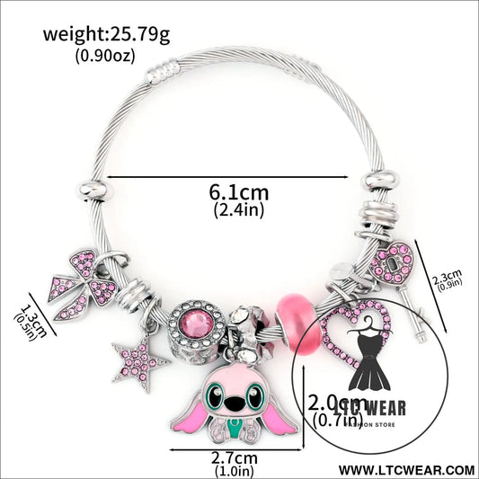 Stitch anime character plush toy and lilo & stitch bracelet accessories - b00227-01