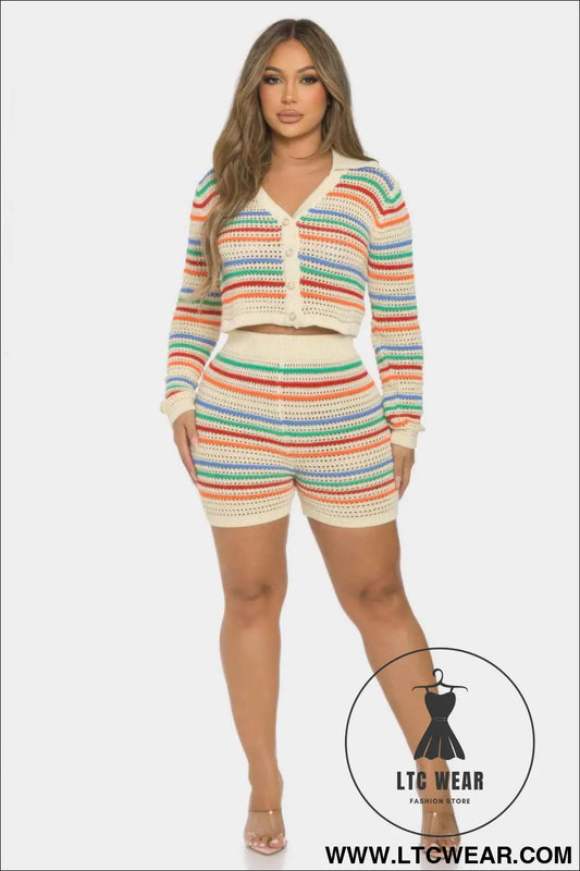Striped Knit Set