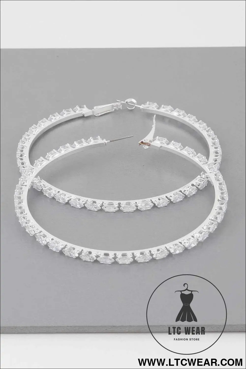 Teardrop Jeweled Hoop Earrings