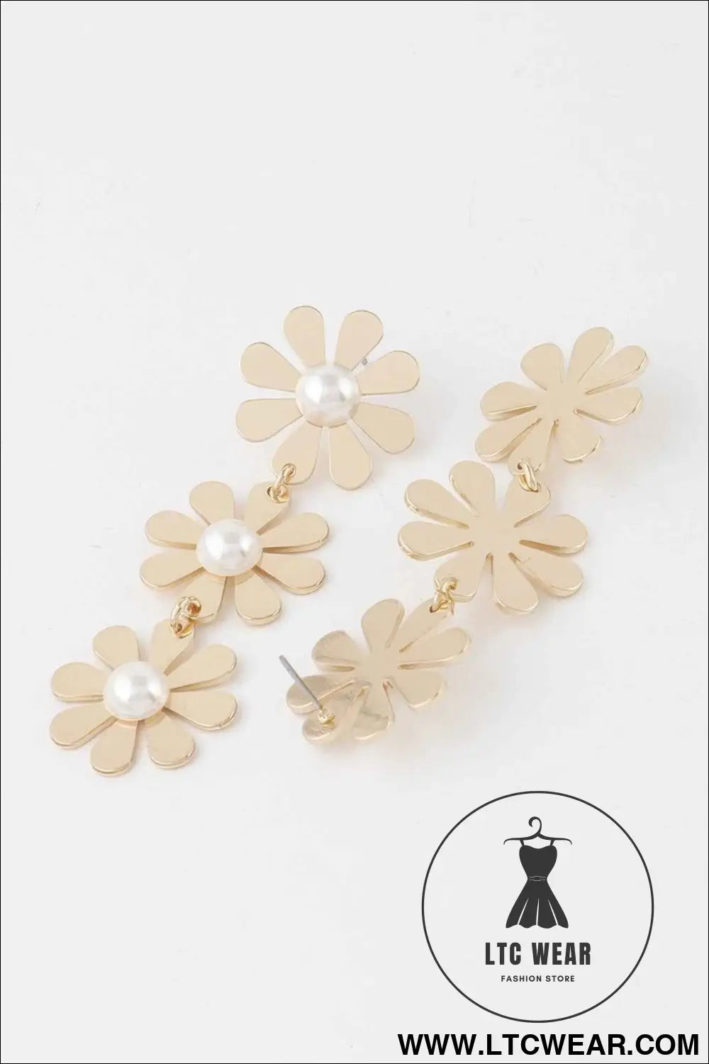 Triple Daisy Drop Earrings