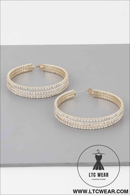 Triple Jewel Hoop Earrings