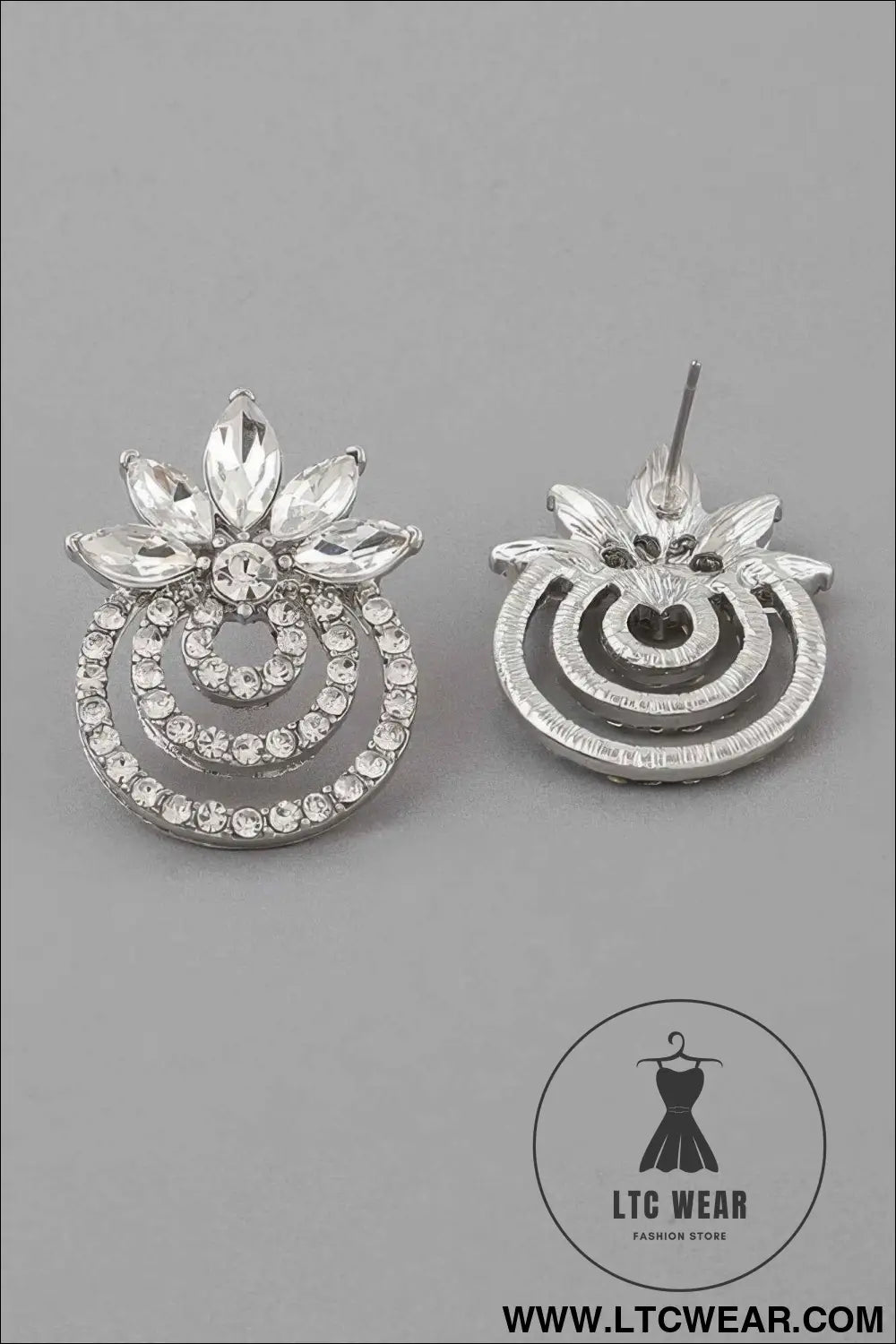 Triple Rhinestone Drop Earrings