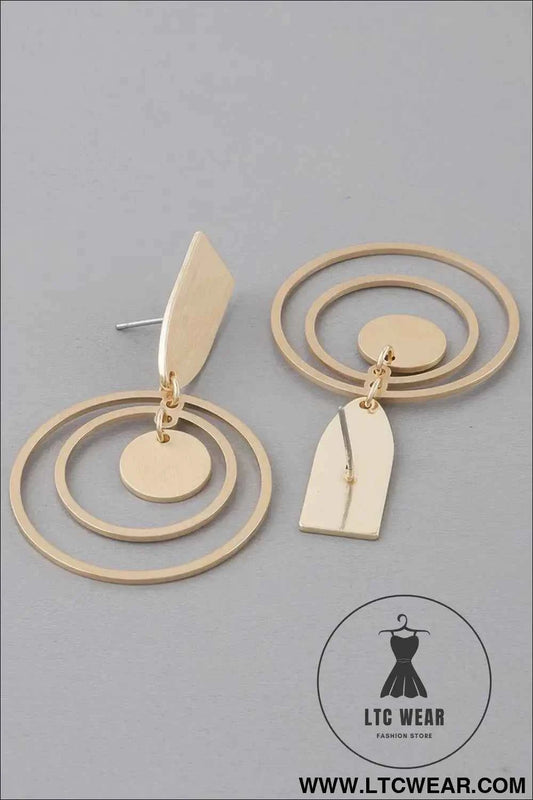Triple Round Drop Earrings