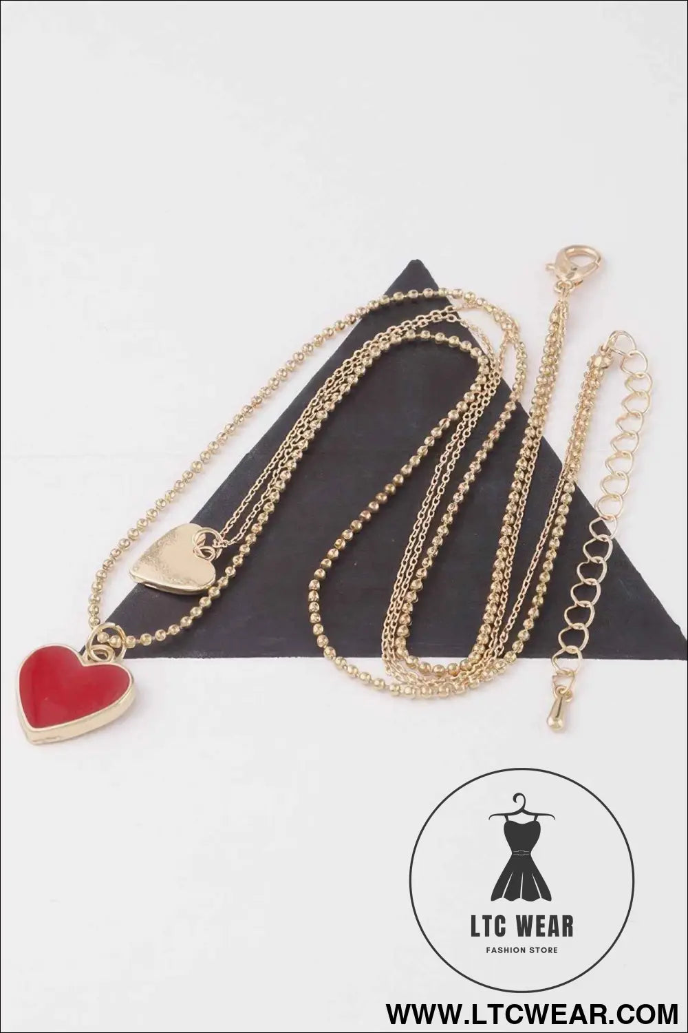 Twin Hearts Pendant Necklace