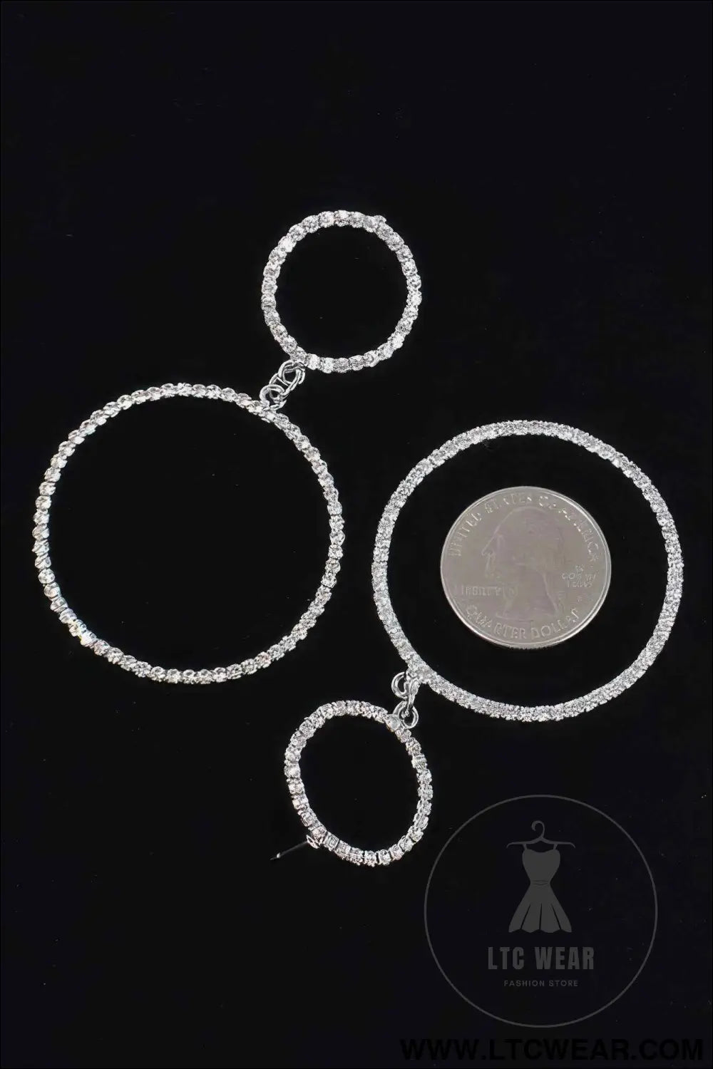 Two Circle Rhinestone Earrings
