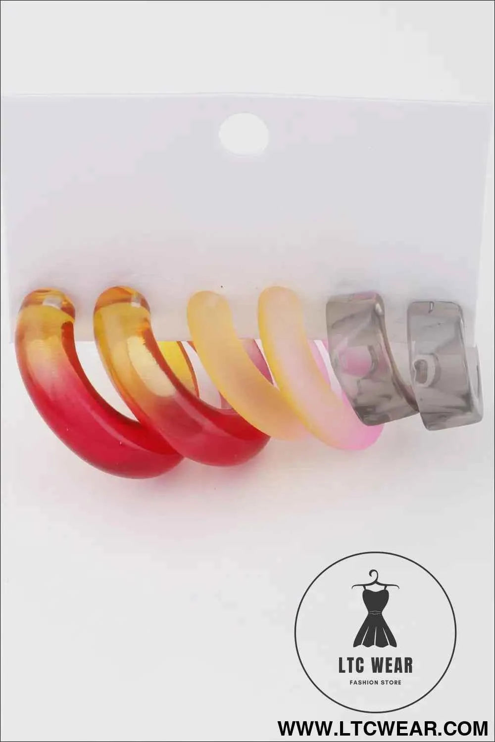 Two Toned Hoop Earrings Set