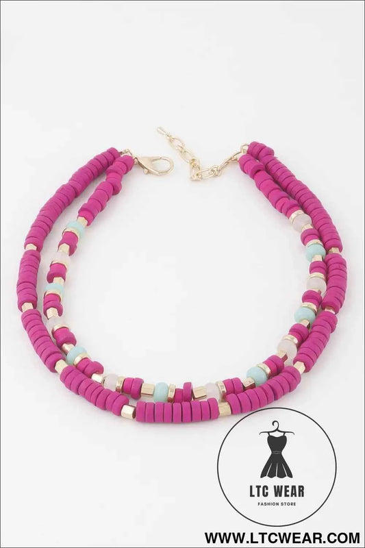 Two Toned Layered Disk Necklace