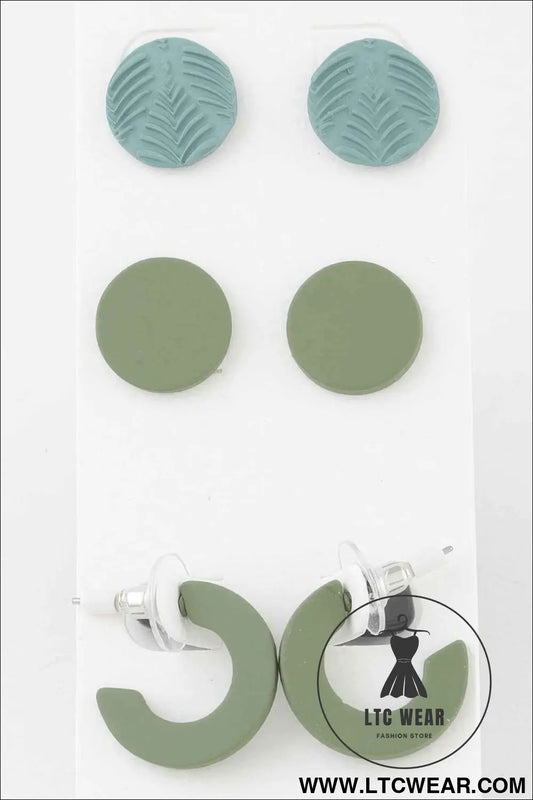 Two Toned Nature Earrings Set