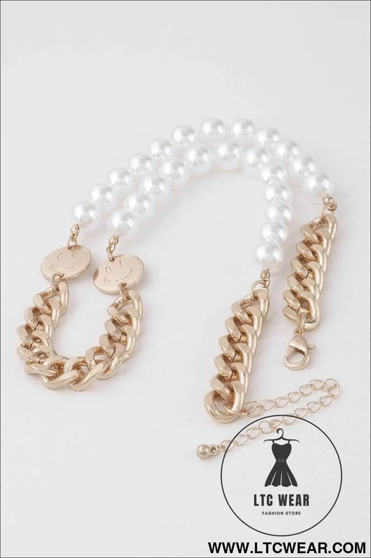 Two Toned Pearl N Bead Necklace