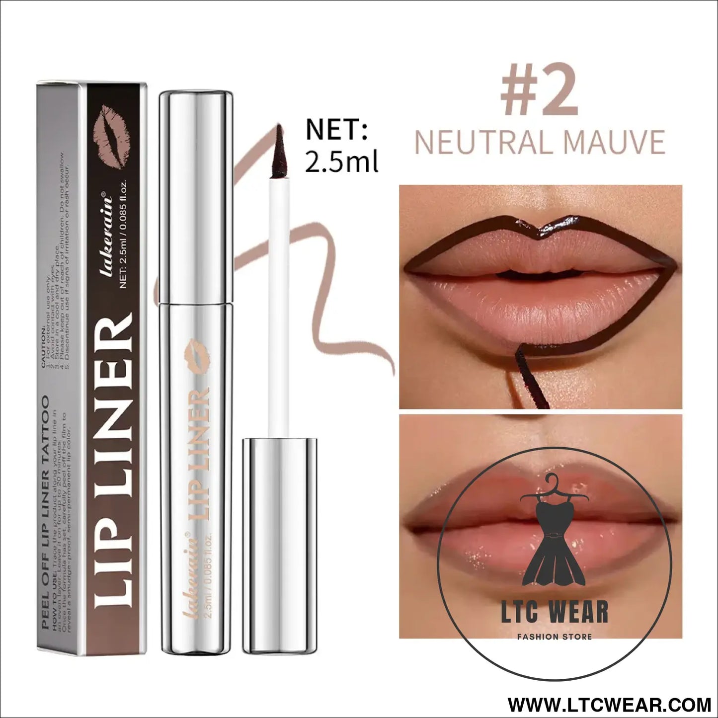 Ultimate Waterproof Lip Color: Brown Peel-Off Tint - L.T.C Wear Online Fashion Store