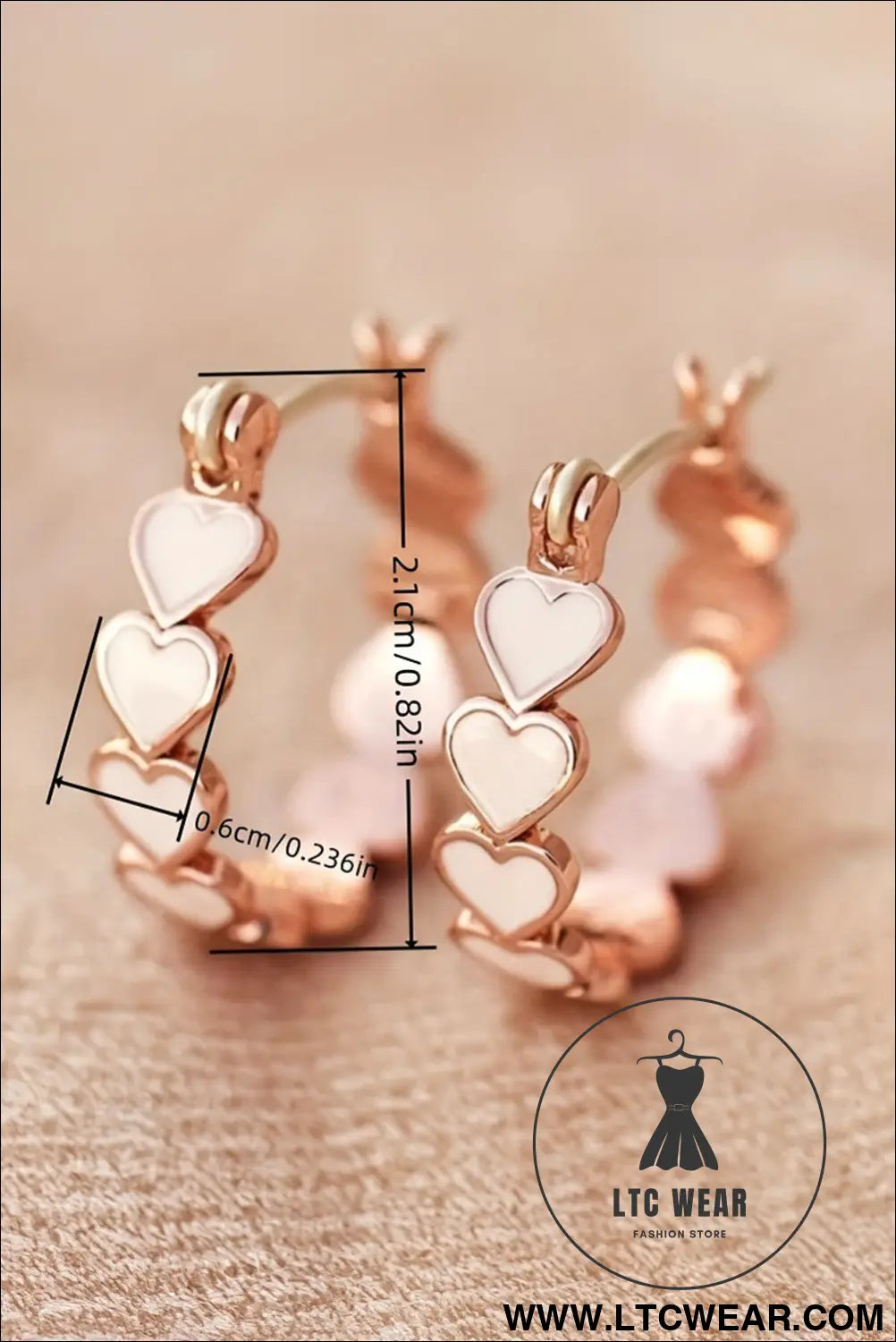 White valentine heart hoop earrings - white / one size / alloy - jewelry