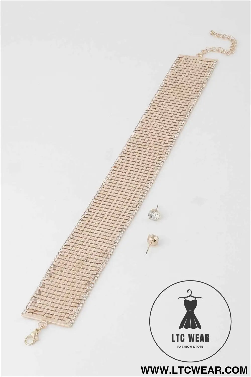 Wide Sequin Choker Necklace