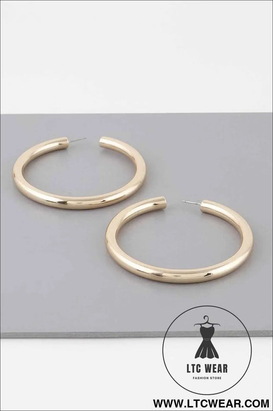 Wide Shiny Hoop Earrings