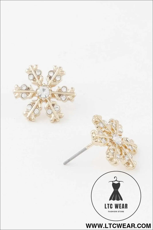 Winter Snowflake Stud Earrings