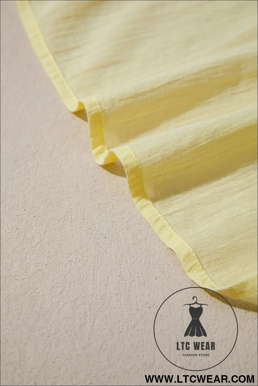 Yellow Cream V Neck Ruffle Trim Sleeveless Shift Top - L.T.C Wear Online Fashion Store