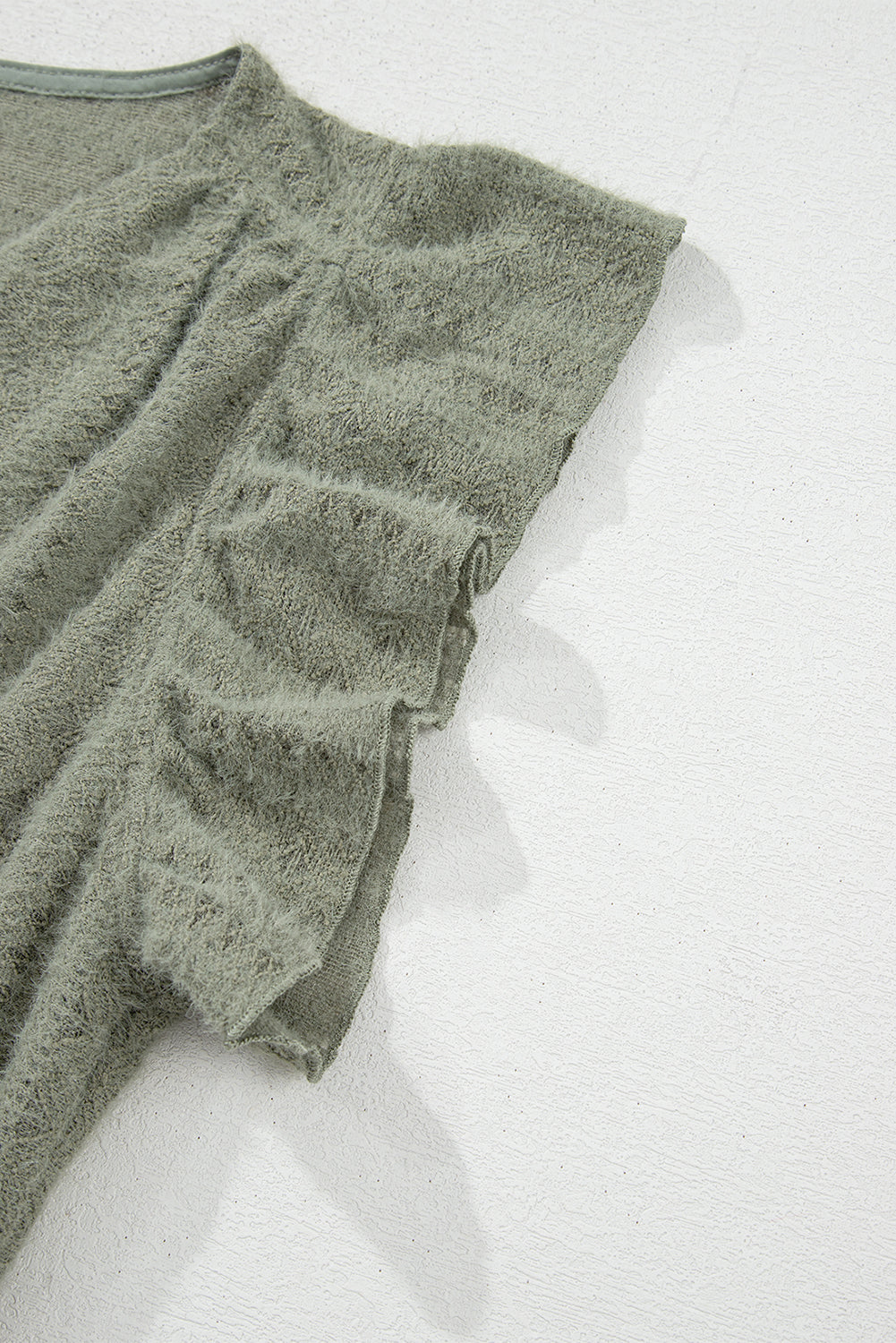 Laurel Green Flutter Sleeve V Neck Shirt