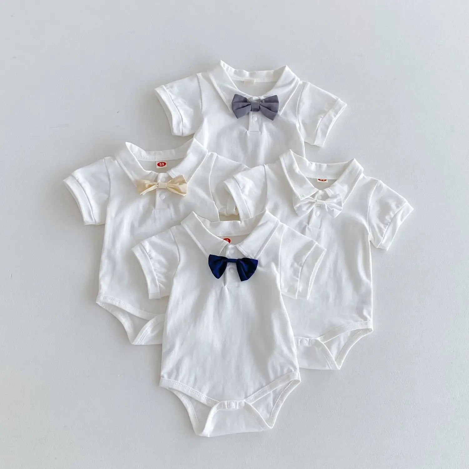 Summer baby hoodie tie suspender shorts two-piece set for gentlemen’s one month and one year old dress suspender pants