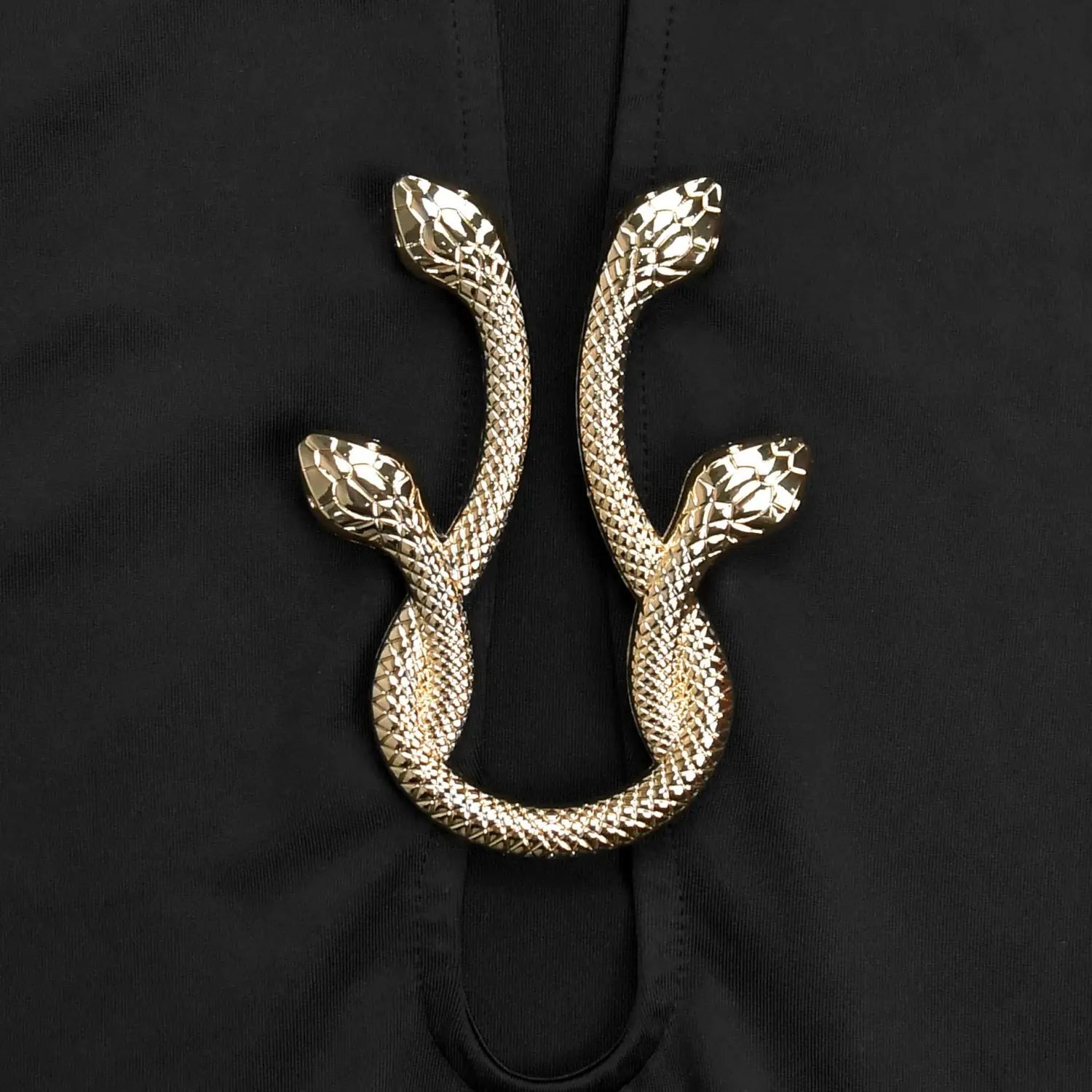 Fashionable women’s sexy deep v-neck bodycon dress with snake pattern accessories