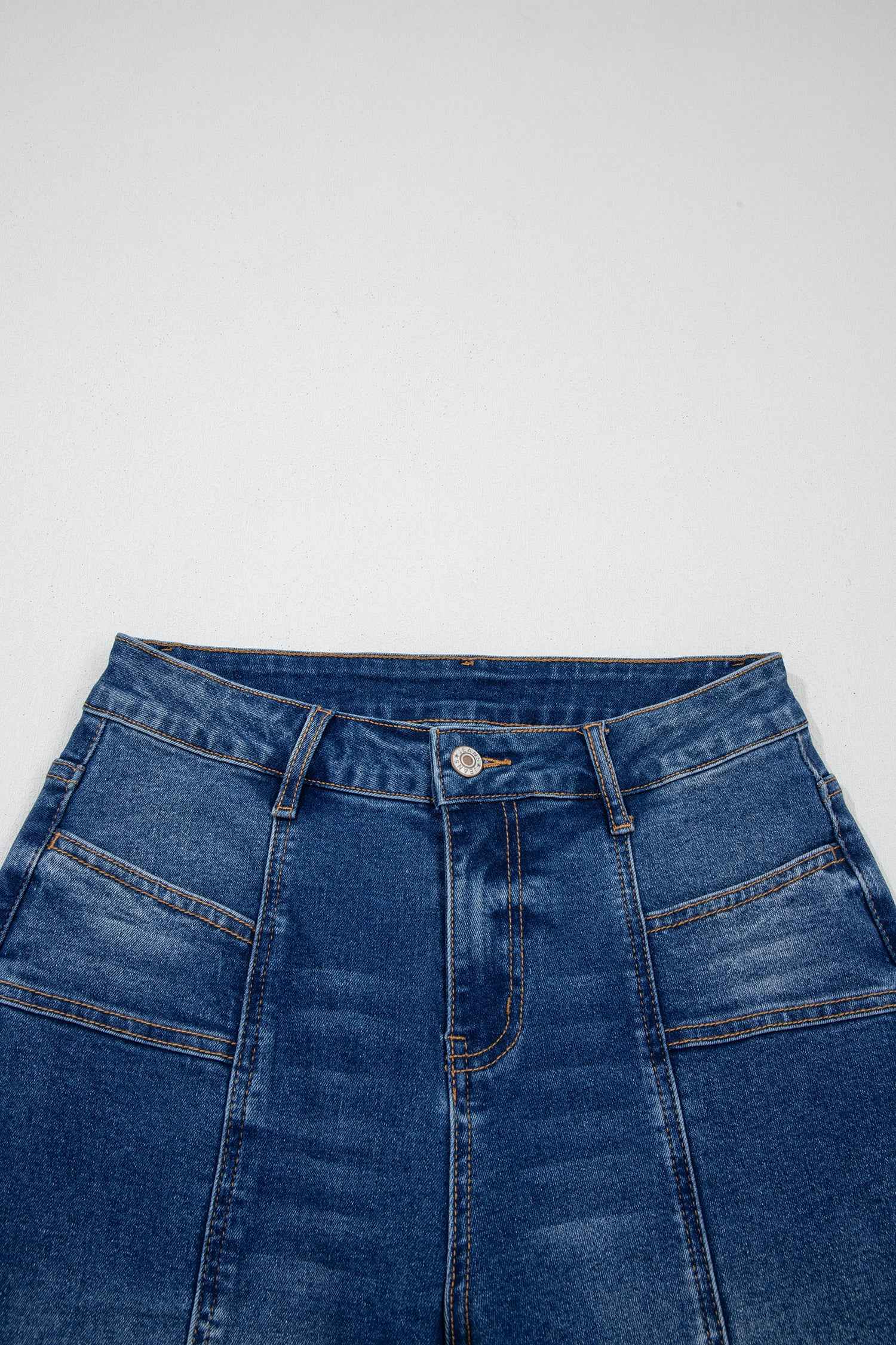 Sky Blue Tailored Seam Detail Womens Shift Jeans