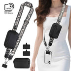 Embroidered Floral Crossbody RFID Wallet Phone Lanyard Chic