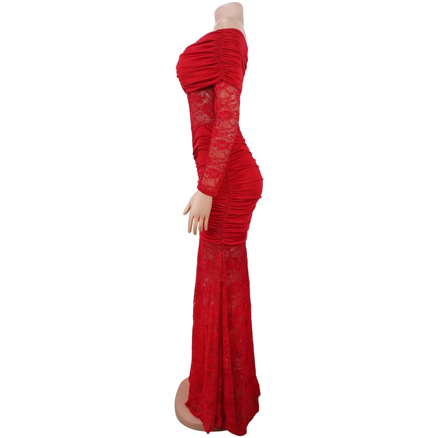 Fashion Women's Sexy One-Shoulder Lace Bodycon Dress