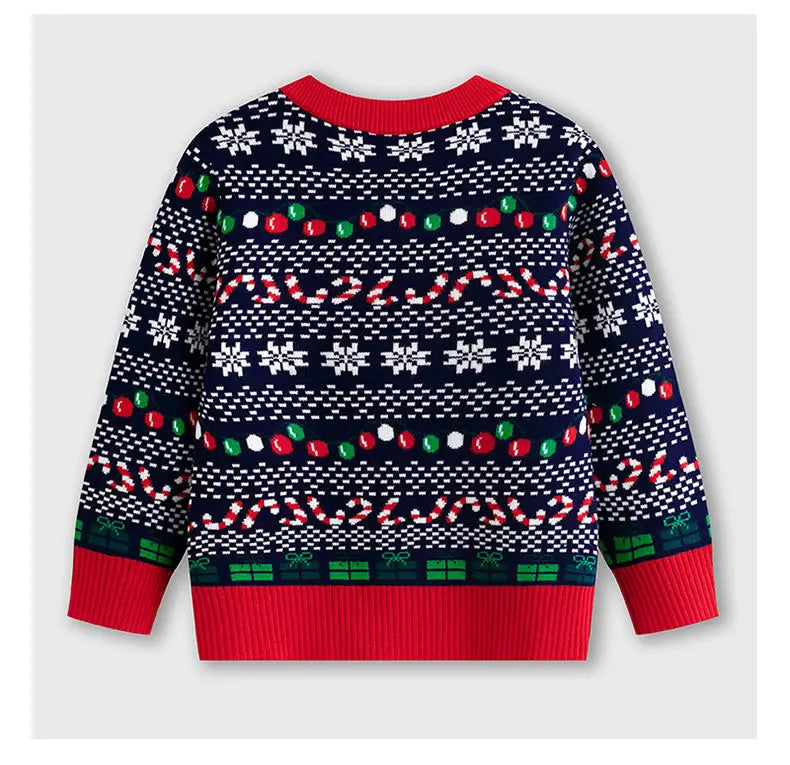 Children’s cartoon christmas dinosaur pullover sweater
