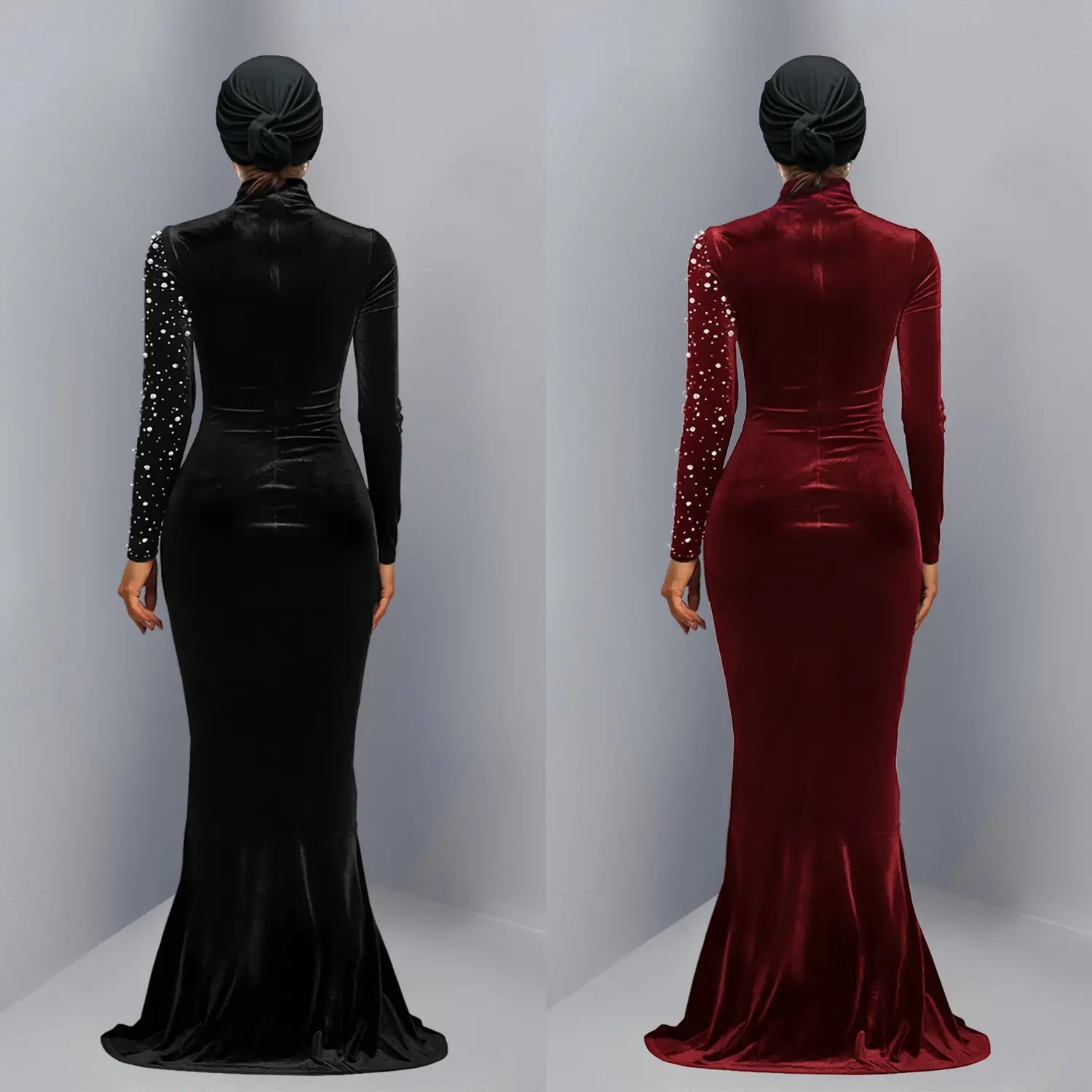 Elegant Velvet Embellished Dress for Women Fashionable  Chic Cocktail Dress