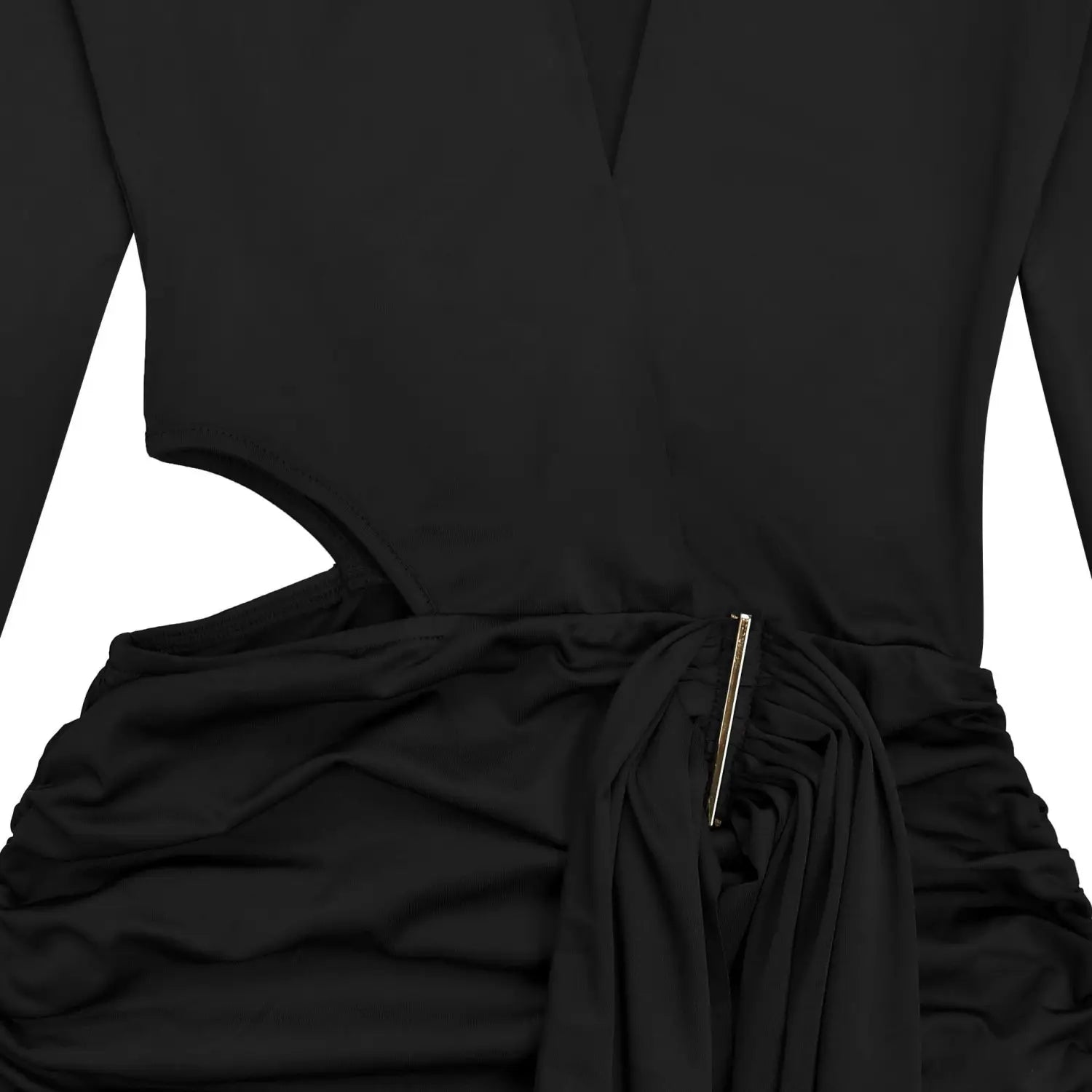 Fashion women’s sexy deep v neck solid color ribbon dress mini dress
