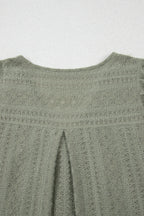 Laurel Green Flutter Sleeve V Neck Shirt