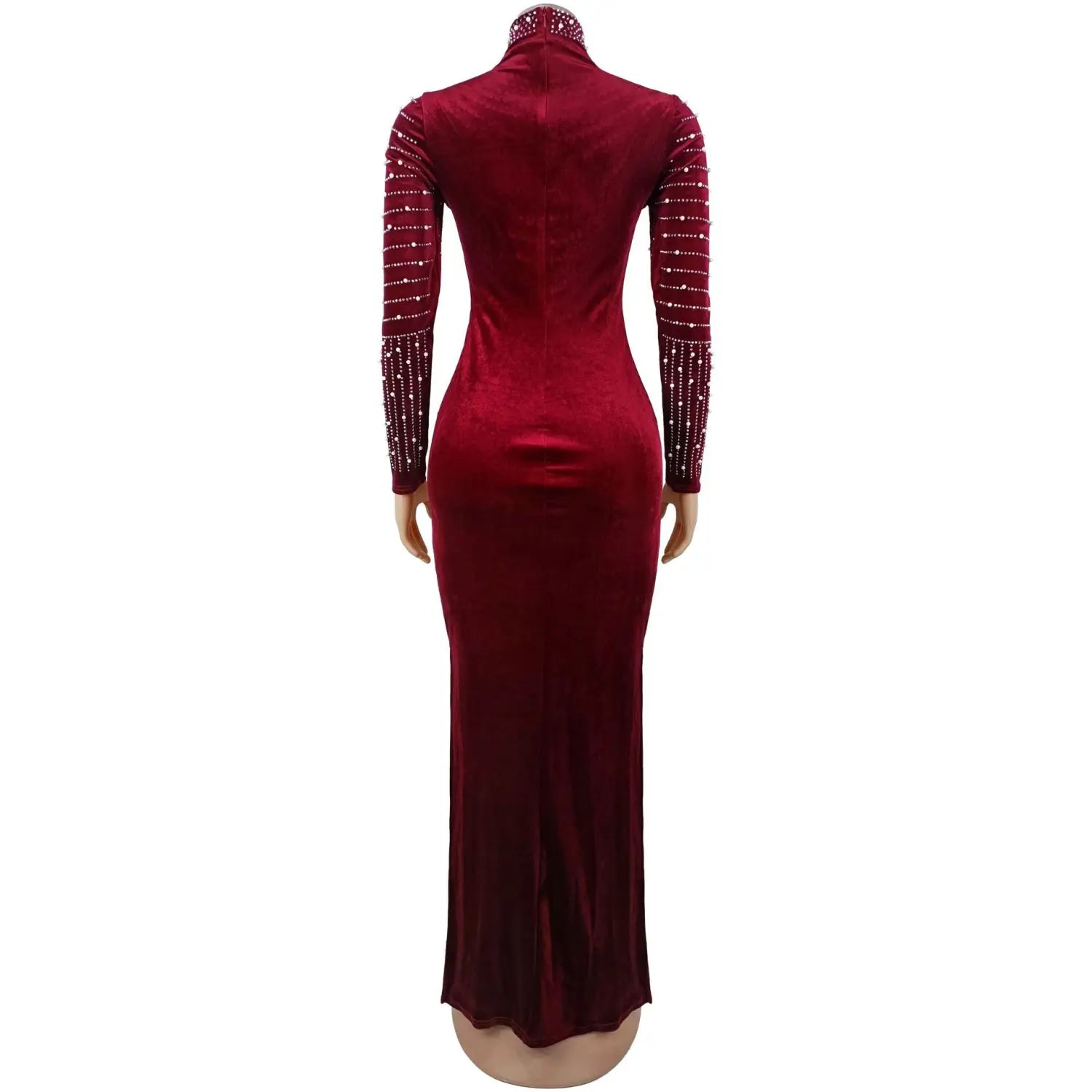 Elegant velvet embellished long sleeve dress for women fashion style casual occasion