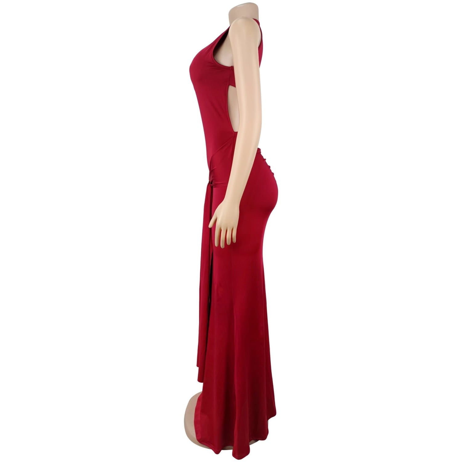 Fashion women’s elegant solid color slim backless dress