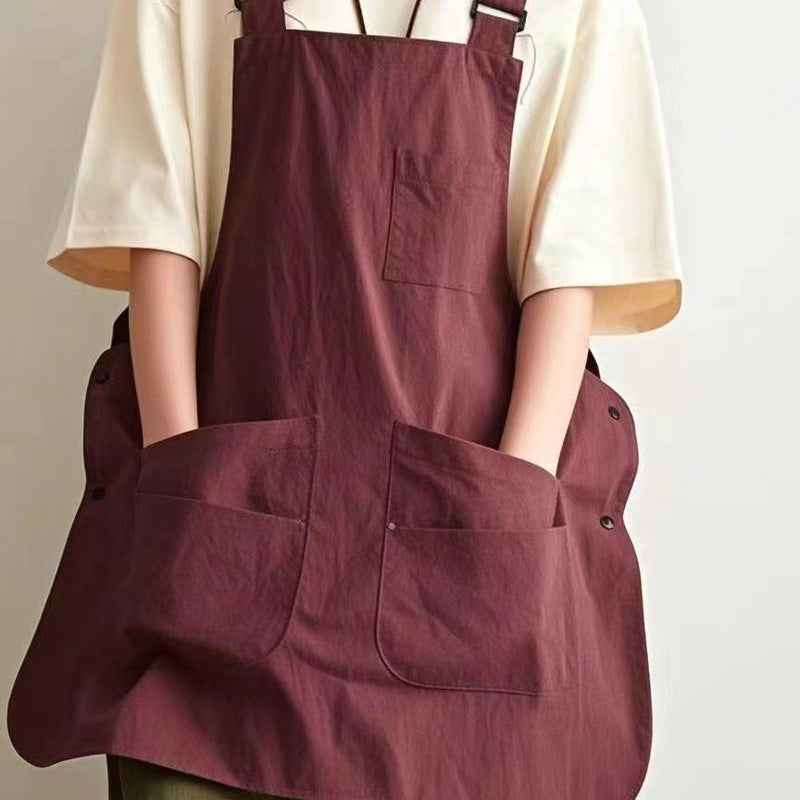 Double-Sided Waterproof Kitchen Apron – Adjustable Unisex Chef Apron, Pure Color Household Cooking Workwear