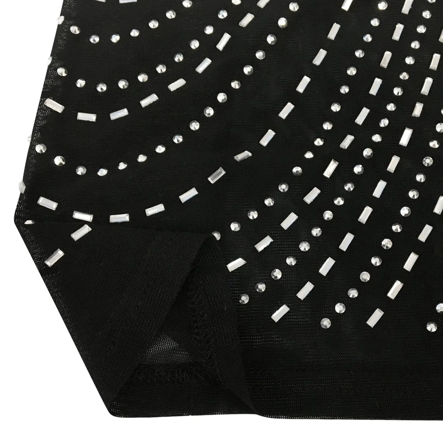 Fashion sexy beaded strapless sheer mesh long dress