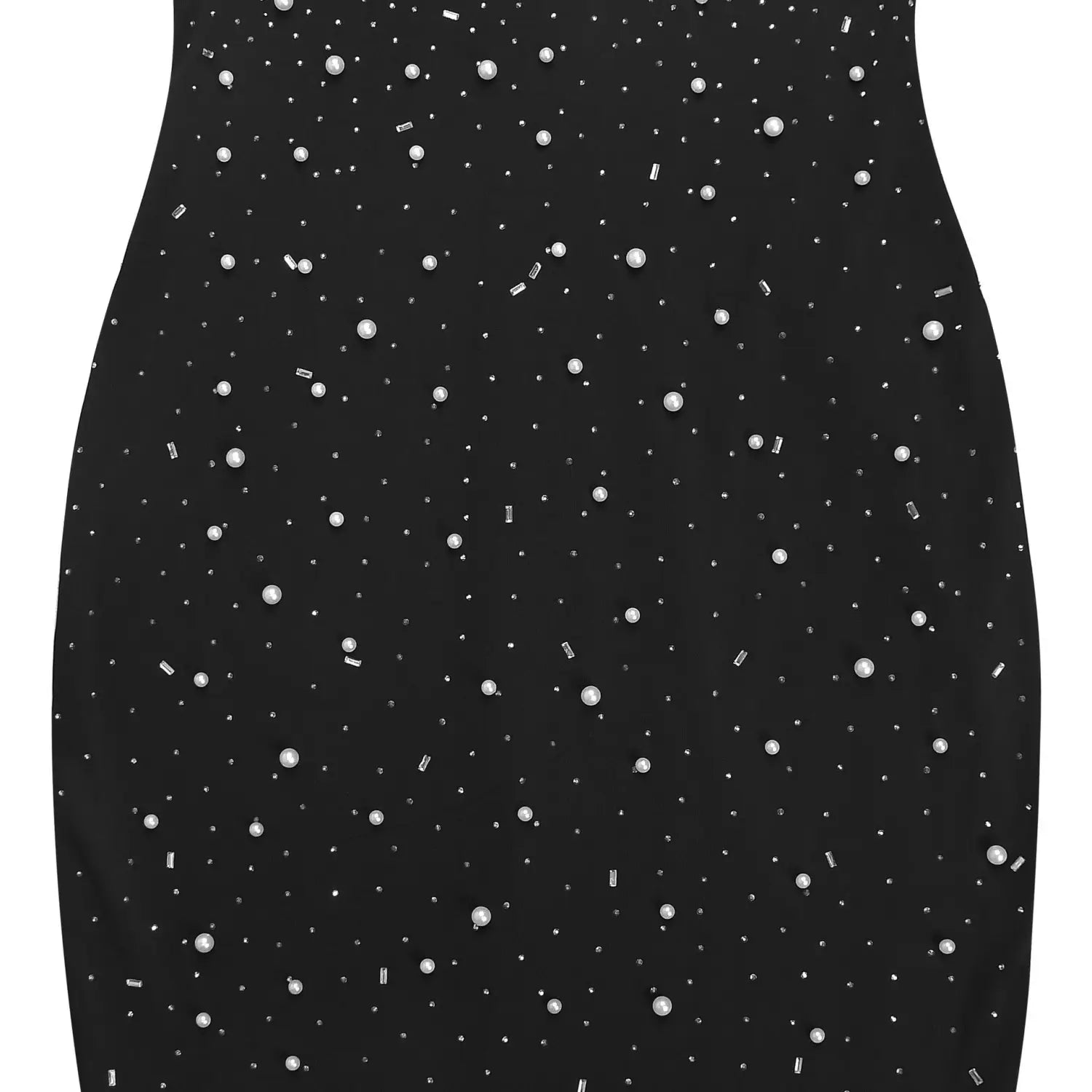 Elegant high neck rhinestone beaded bodycon dress for women fashion