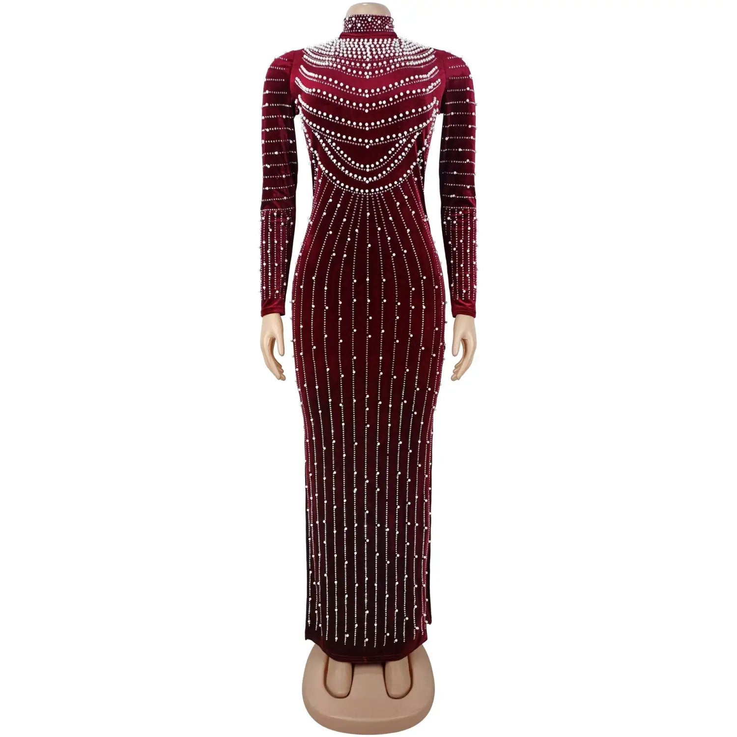Elegant velvet embellished long sleeve dress for women fashion style casual occasion