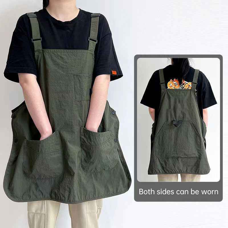 Double-Sided Waterproof Kitchen Apron – Adjustable Unisex Chef Apron, Pure Color Household Cooking Workwear