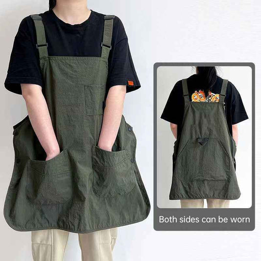 Double-Sided Waterproof Kitchen Apron – Adjustable Unisex Chef Apron, Pure Color Household Cooking Workwear
