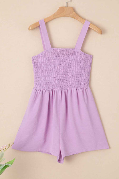 Phalaenopsis Casual Pocketed Smocked Sleeveless Romper