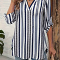 Chic VNeck Floral Top SpringFall Loose Fashion