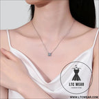 1.26 carat moissanite 925 sterling silver geometric shape pendant necklace - silver / one size