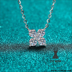 1.26 carat moissanite 925 sterling silver geometric shape pendant necklace - silver / one size