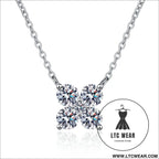 1.26 carat moissanite 925 sterling silver geometric shape pendant necklace - silver / one size