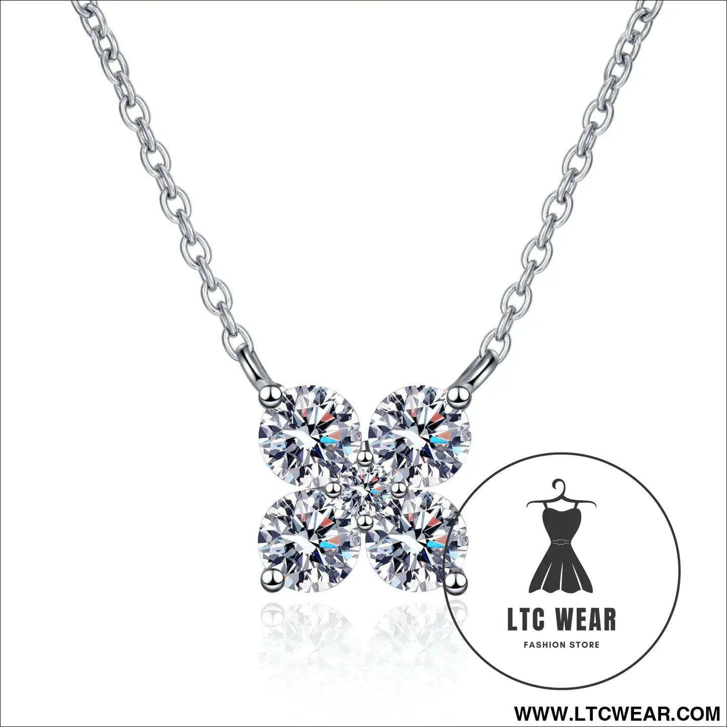 1.26 carat moissanite 925 sterling silver geometric shape pendant necklace - silver / one size