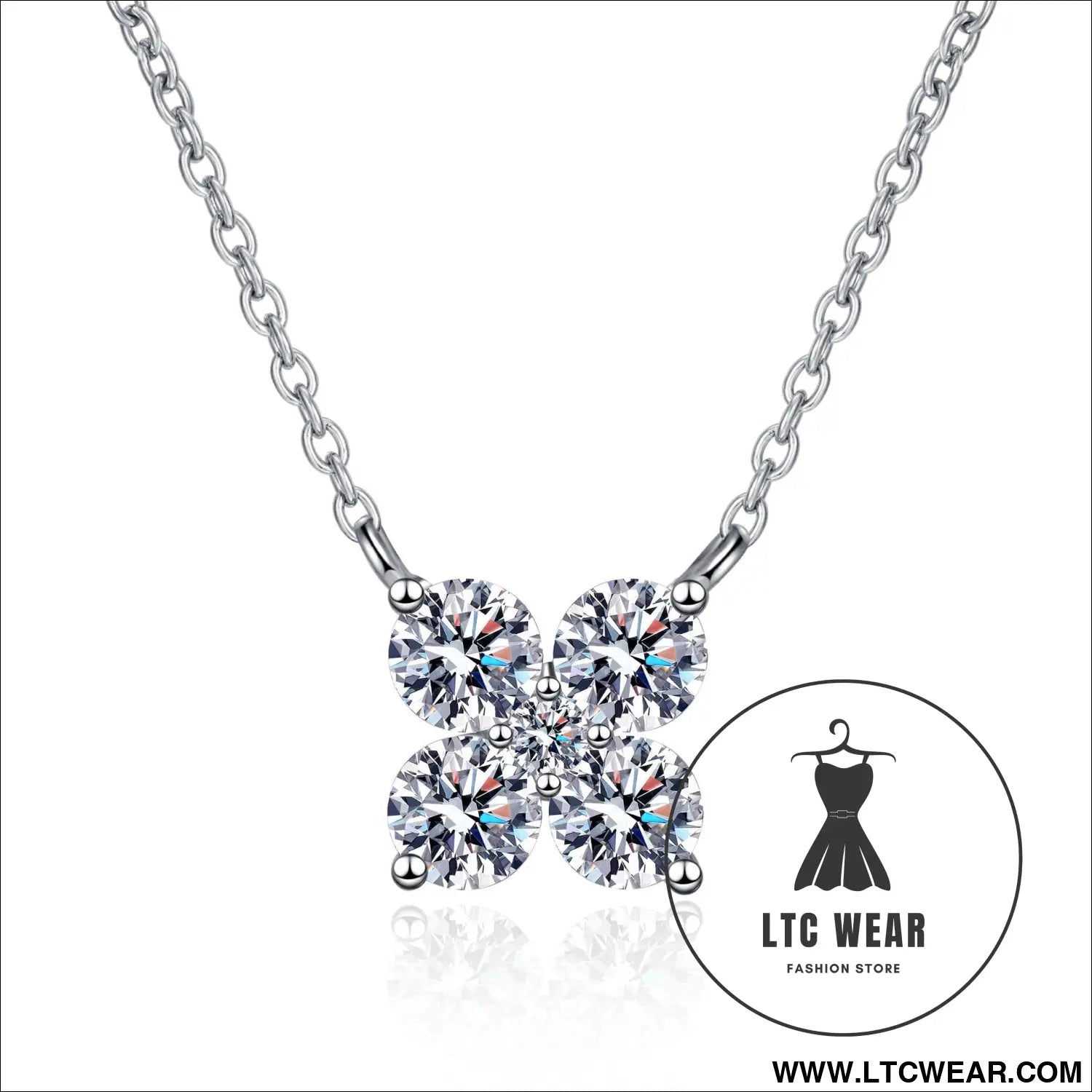 1.26 carat moissanite 925 sterling silver geometric shape pendant necklace - silver / one size