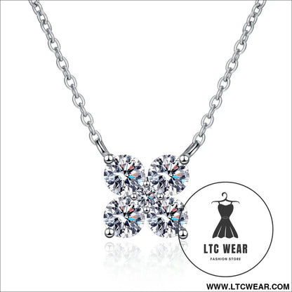 1.26 carat moissanite 925 sterling silver geometric shape pendant necklace - silver / one size