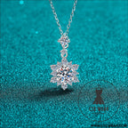 1 carat moissanite zircon 925 sterling silver necklace - silver / one size