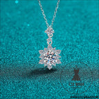 1 carat moissanite zircon 925 sterling silver necklace - silver / one size