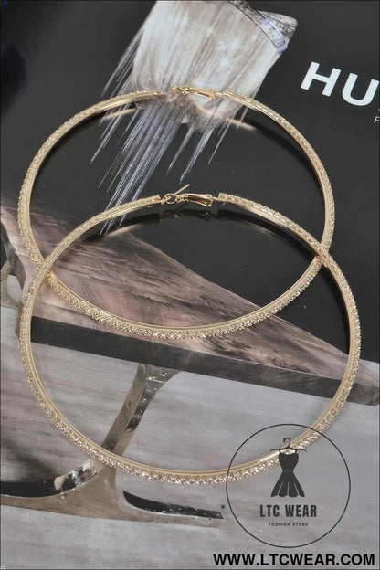 10cm Double Rhinestone Hoop Earrings