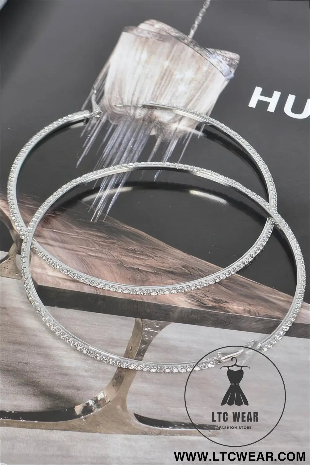 10cm Double Rhinestone Hoop Earrings